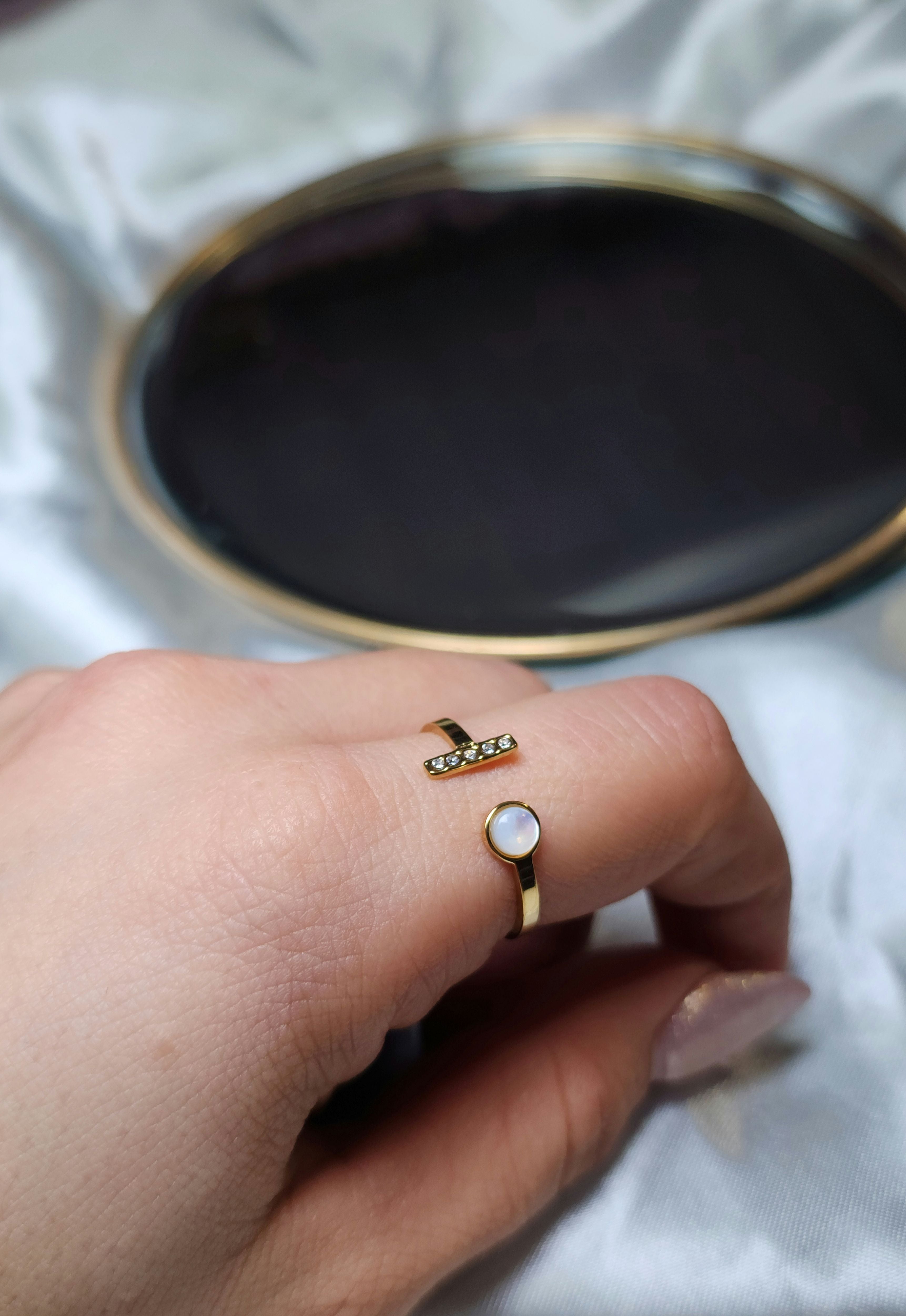 Anel Linear Pearl