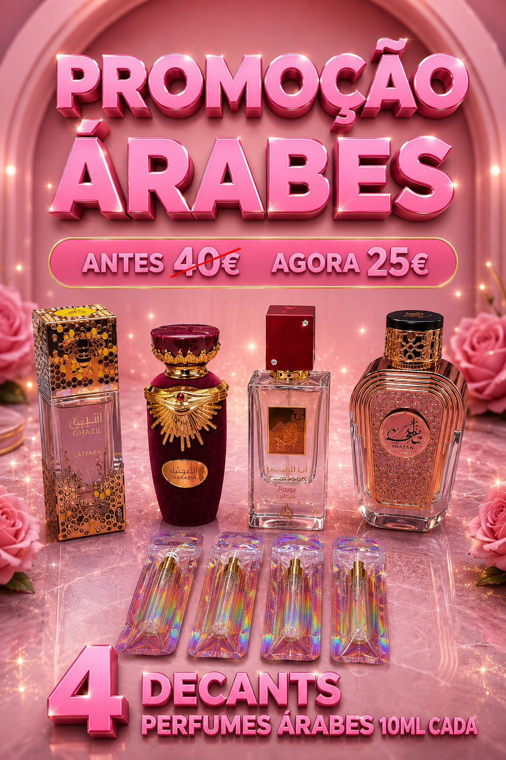 Promoção Decantes 10ml Perfumes Árabes