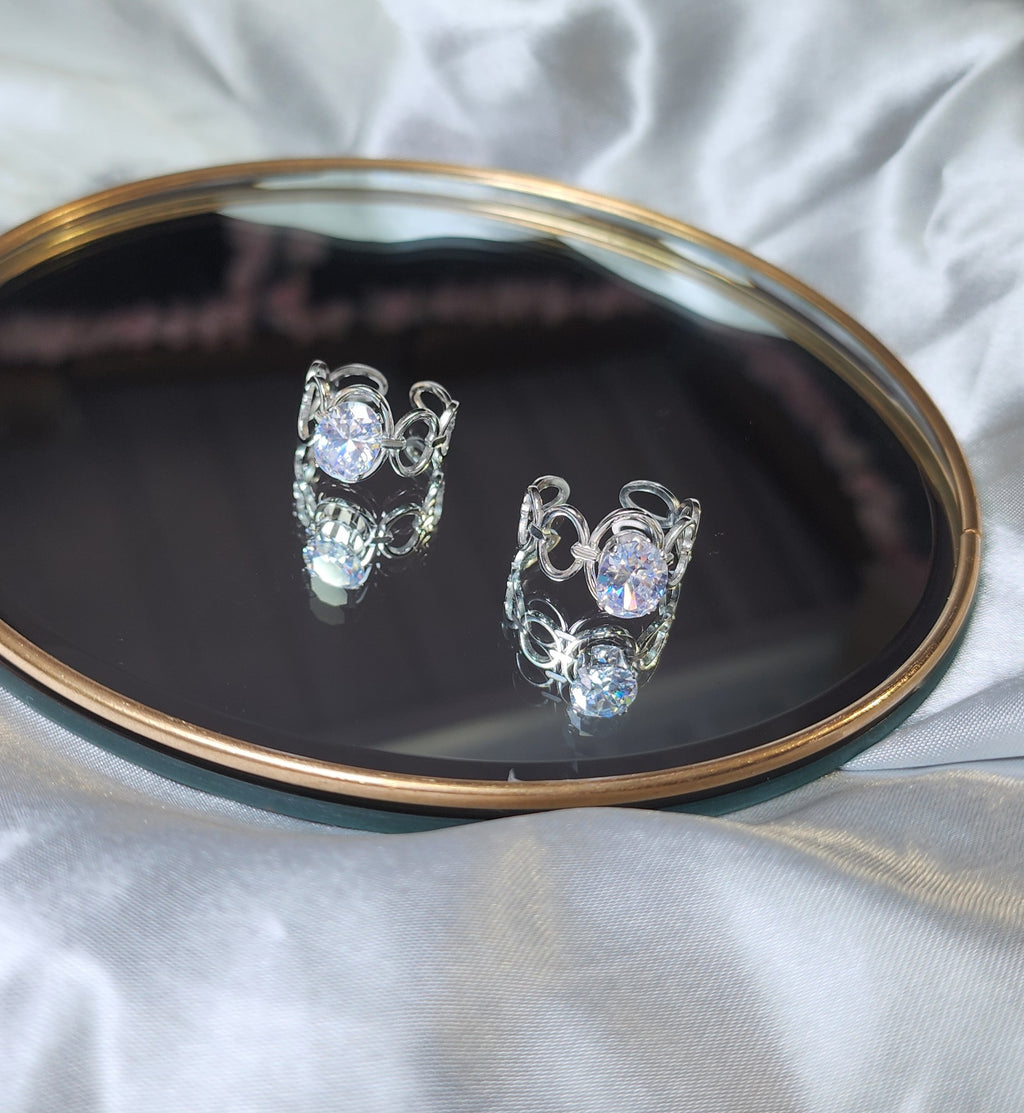 Anel Aurora Diamond Ajustável Dourado ou Prateado
