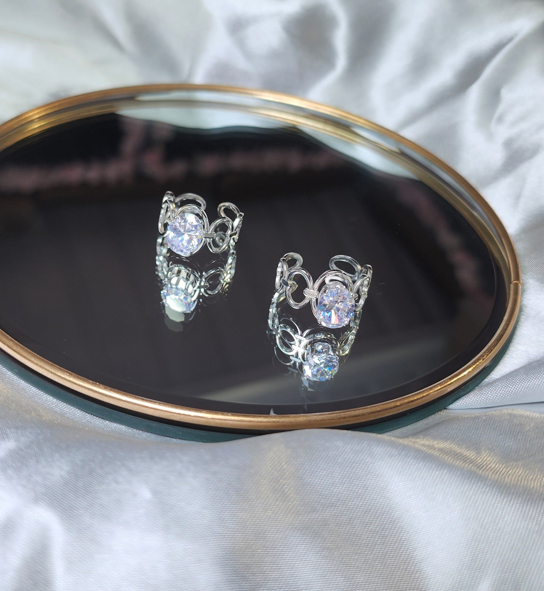 Anel Aurora Diamond Ajustável Dourado ou Prateado