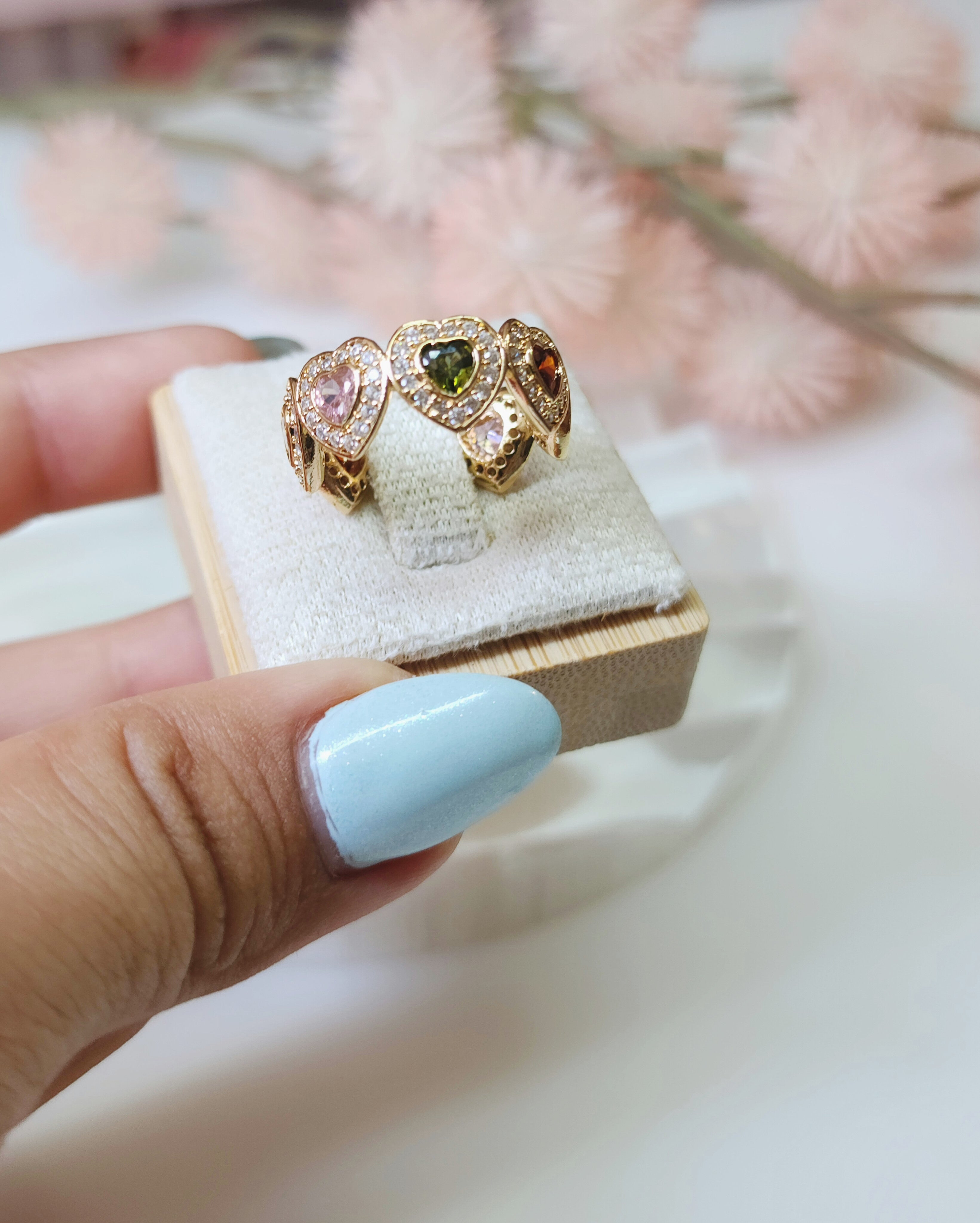 Anel Multi-Gemstone Heart