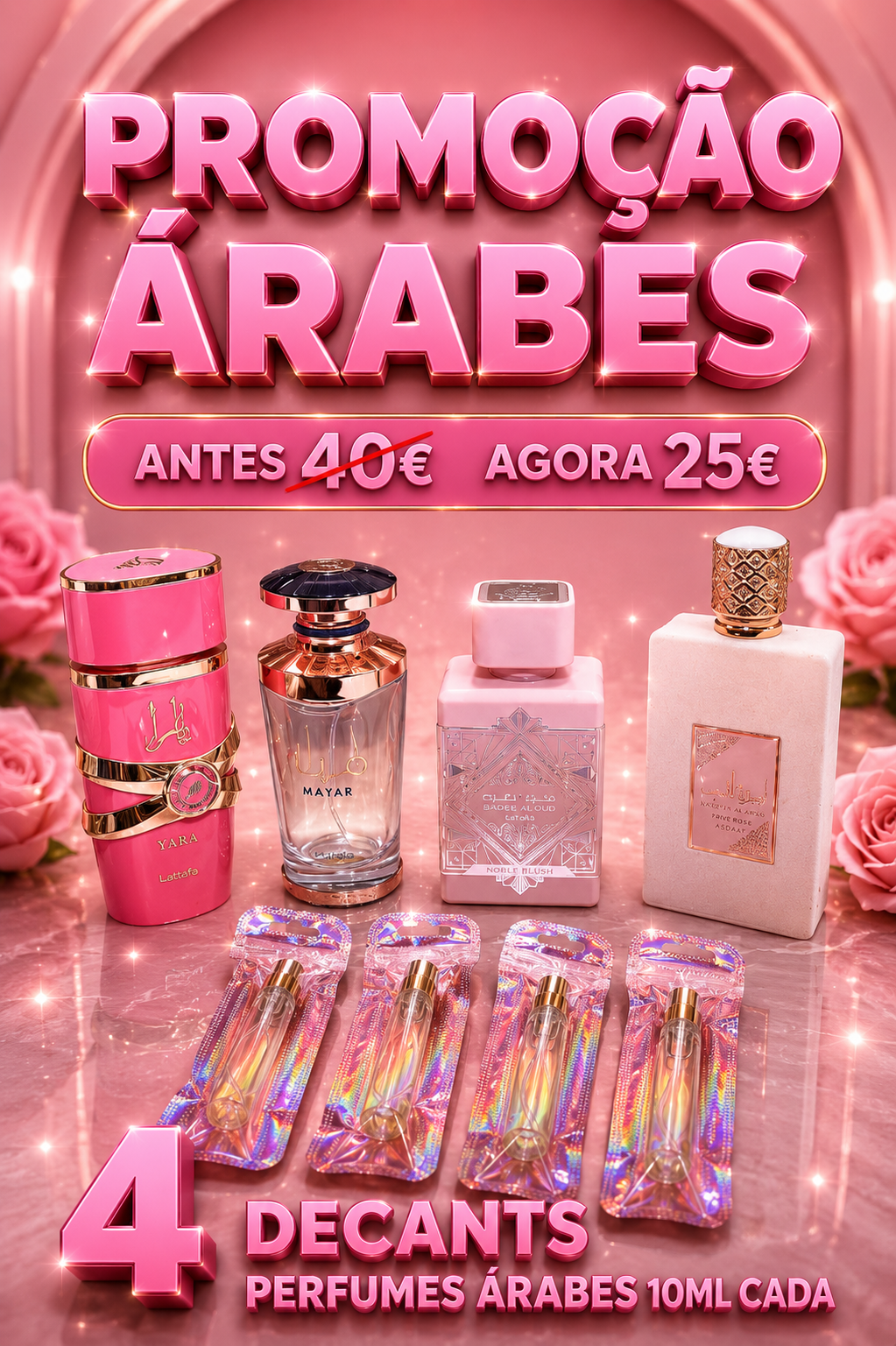 Promoção Decantes 10ml Perfumes Árabes