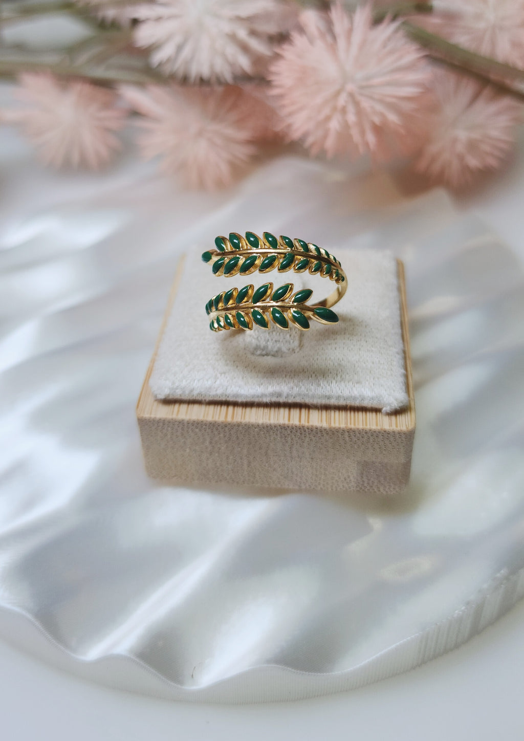 Anel Green Laurel Leaf