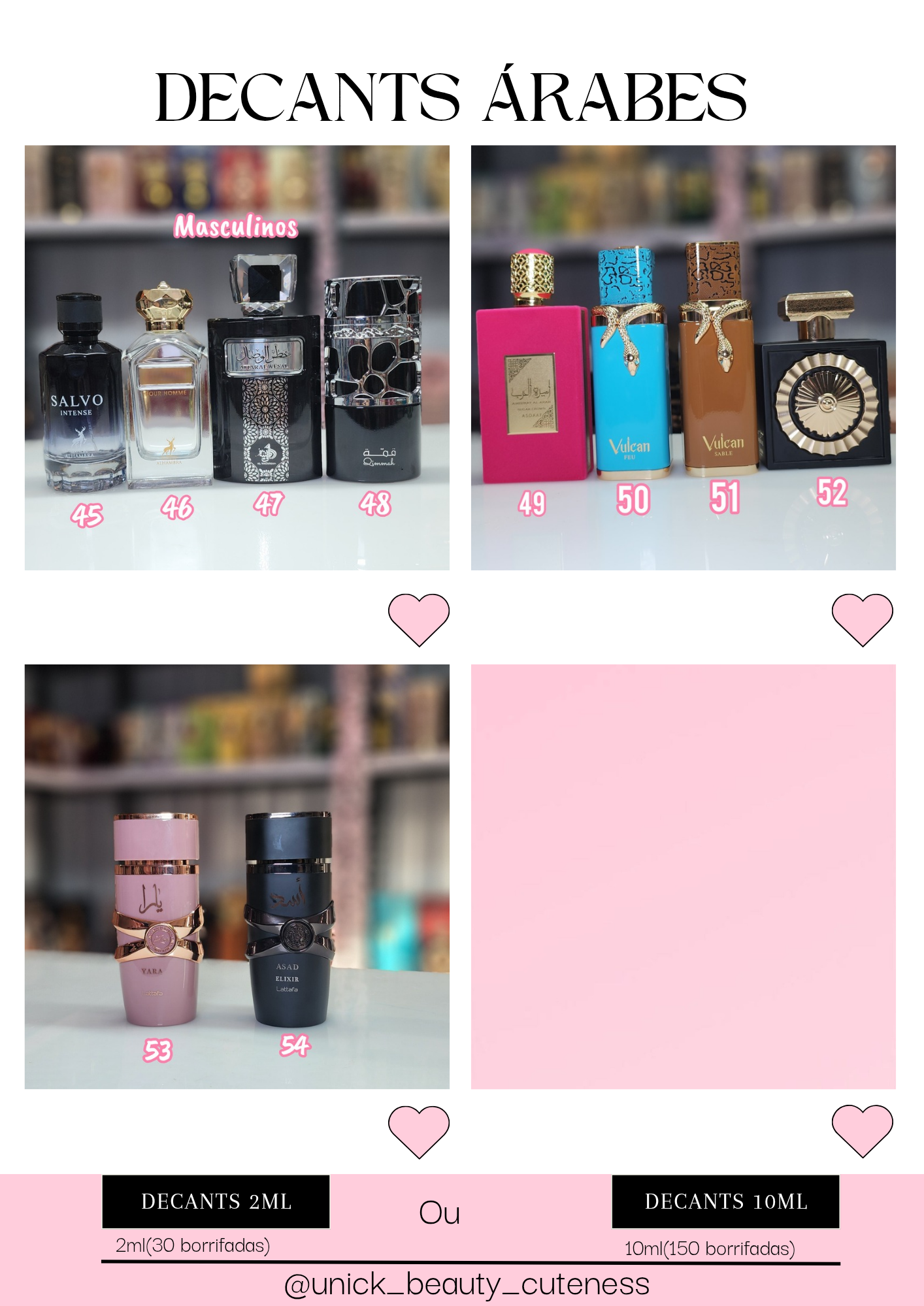 Decantes Perfumes Árabes 2ml